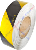 Waterproof Reflective Safety Tape Roll 1"/2" Yellow Black Striped Floor Marking Tape Hazard Caution Warning Tape Auto Truck Self-Adhesive Safety Sticker Strips for Wall Factory Trailer