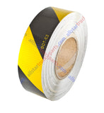 Waterproof Reflective Safety Tape Roll 1"/2" Yellow Black Striped Floor Marking Tape Hazard Caution Warning Tape Auto Truck Self-Adhesive Safety Sticker Strips for Wall Factory Trailer