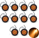 [ALL STAR TRUCK PARTS] 3/4" Round 3-Led White/Red/Amber Marker lights 2 wire Clearance Lights Black Rubber Grommet Mount Replacement for Jeep Spider Fender Marker Lights Sealed