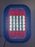 Qty 2-5x3" Clear/White Rectangle 25 LED Reverse/Backup Truck Trailer Light with Red Reflector Grommet & Pigtail