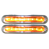 7" Oval Bar Style 9 LED Lights Chrome Side/Rear Marker Clearance Truck Trailer Boat CAB RV Amber/Red Lens [9 LEDs] [Chrome Bezel] [IP 67 Submersible Waterproof]