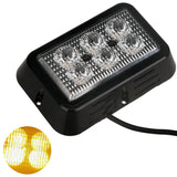 5.65" x 3.75" Rectangle LED Amber Strobe Light, 6 LED 18W IP65 Waterproof, Super Bright High Powered Strobe for Towing 6 Flash Patterns (Built in Flasher) Surface Mount 10V-30V