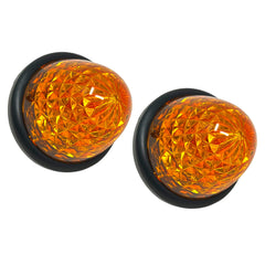 All Star Truck Parts 3.5" Inch Diameter 16 LED Round Beehive Cone Watermelon Trailer Side Marker Lights Red Amber Clear Lens Submersible 12V Rear Lights Peterbilt Trucks ATV Motorcycle