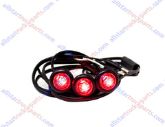 Red LED ID Identification Light Harness of 3 x 3/4� LED Marker & Clearance Lamps - Total of 9 LED's (3 LED's in each Light) 3/4" ID Light, 3-Unit Harness