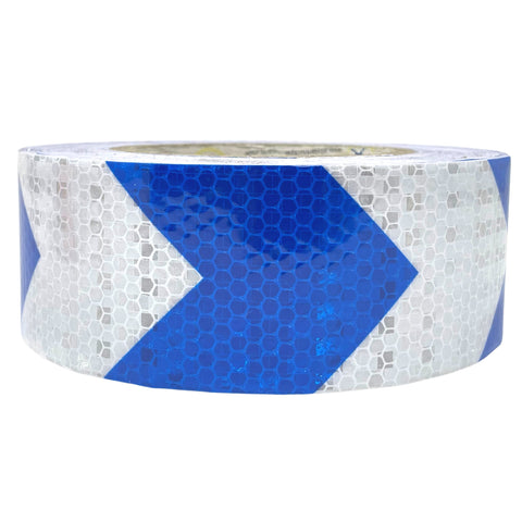 [ALL STAR TRUCK PARTS] Blue Arrow Reflective Tape, 2" Hazard Warning Tape Waterproof - High Intensity Reflector Conspicuity Safety Tape Strong Adhesive Crystal Lattice Blue Arrow