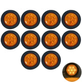 2" Amber/Red Round Trailer 7 LED Clearance Marker Lights [DOT FMVSS 108] [SAE P2] [Reflector Lens] [Grommet] [Flush-Mount] [Waterproof IP67] Marker Clearance Lights for Trailer Truck…