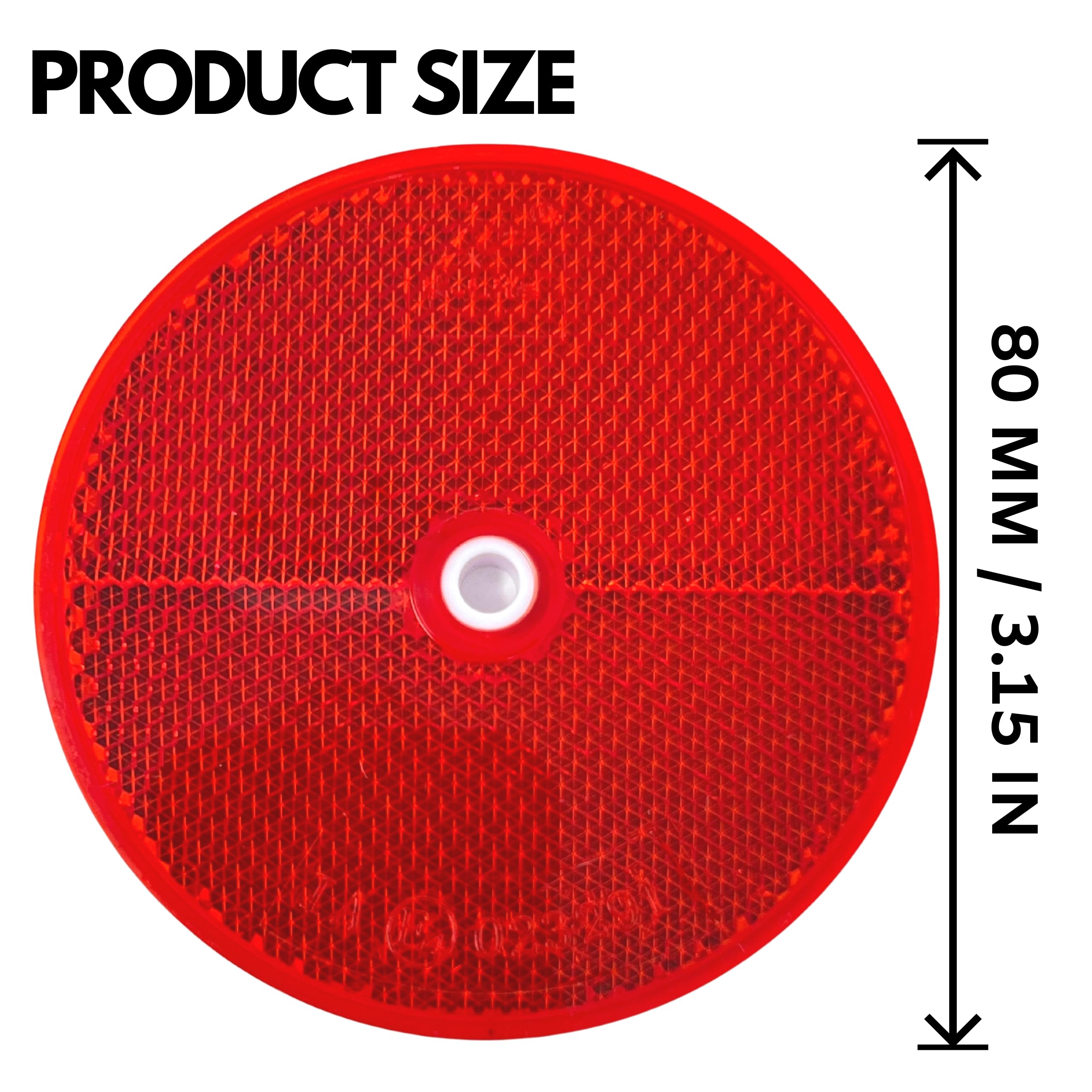 Class A 3-3/16" Round Reflector with Center Mounting Hole Trailers, Trucks, Automobiles, Mail Boxes, Boats, SUV's, RV's, Industrial Applications