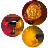 2Pcs Amber/Red 36 LED Double Face Watermelon Lights Dual Revolution LED Pedestal Lights Chrome Auxiliary Turn Signal Lights 12V-24V Single Stud Mount 3.5" Round Beehive-Clear Lens