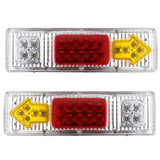 [ALL STAR TRUCK PARTS] 19 LED Red Amber White [CLEAR LENS] Integrated Trailer Tail Lights Bar 12V Turn Signal Running Lamp for Trailer UTV UTE RV ATV Box Truck Left and Right (2 Pack)