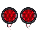 All Star Truck Parts 4" Inch Round 7 LED Red/White Trailer Tail Lights Kit Round Led Stop Turn Tail Back-up Reverse Fog Lights Reflective Lens Grommet 3-Prong Wire Pigtails for Truck Trailer RV 12V