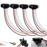 3 Wire Plug Truck Trailer Light Plug Molded 3 Prong Pigtail Harness Connector Right Angle for Stop Turn Tail Reverse Brake Backup for Sealed 4" Round 6' Oval Light 12V Red White Black Wires 16AWG 11"