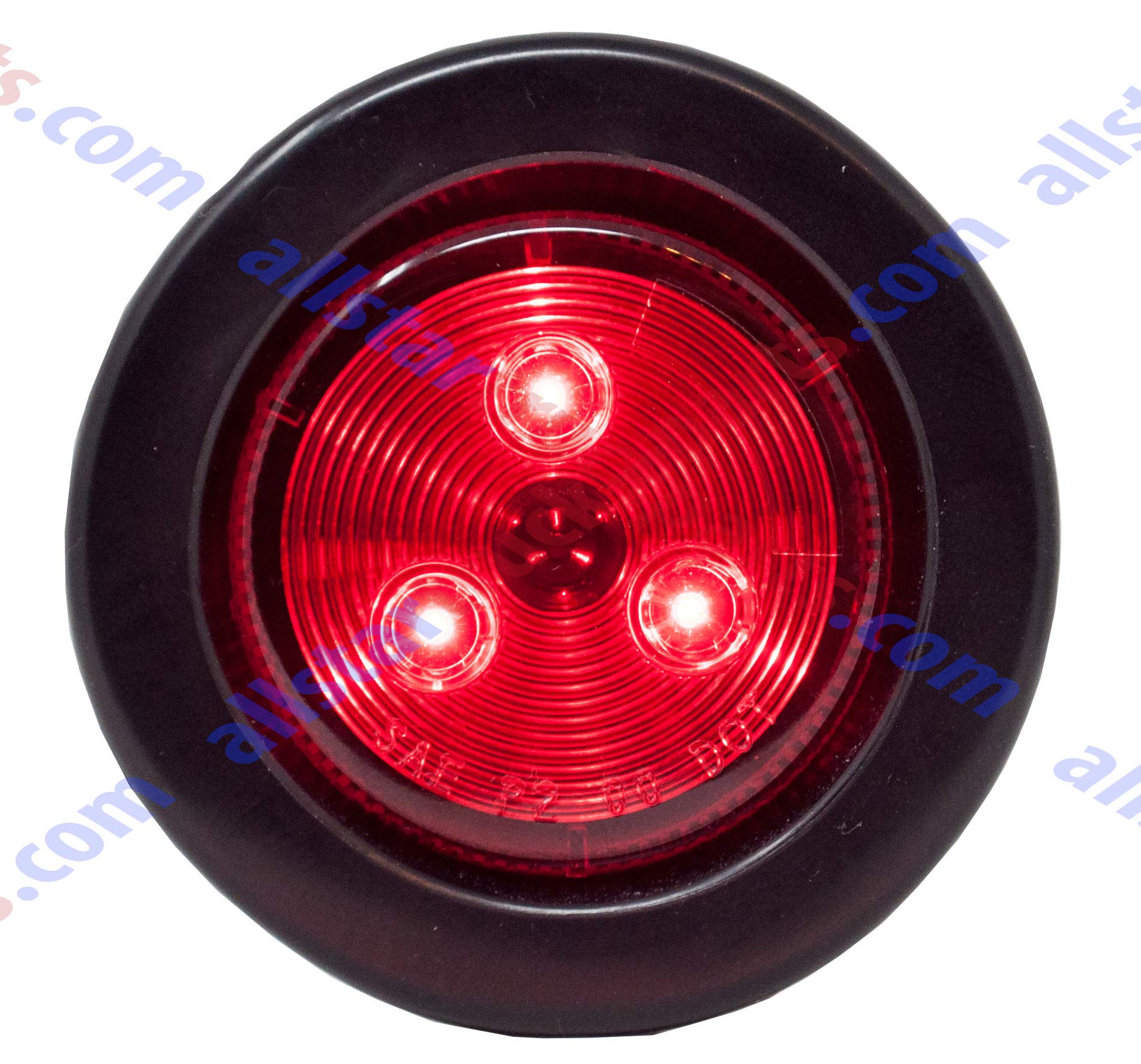 Red/Amber 2" Round Trailer 9 LED Clearance Side Marker Lights [DOT FMVSS 108] [SAE P2] [Reflector Lens] [Grommet+Plug] [Flush-Mount] [Waterproof IP67] Marker Clearance Lights Trailer Truck