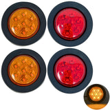 2" Amber/Red Round Trailer 7 LED Clearance Marker Lights [DOT FMVSS 108] [SAE P2] [Reflector Lens] [Grommet] [Flush-Mount] [Waterproof IP67] Marker Clearance Lights for Trailer Truck…