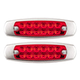 6.2" LED Marker Clearance Light 12 LED Amber/Red Trailer Lights Surface Mount Sealed 6-1/5" Amber/Red Rectangular Spyder Fish Shape Marker & Clearance Lights Stainless Steel Rim Bezel 12V