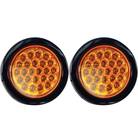 All Star Truck Parts] 4" Round LED Recessed Amber Strobe Light, 24 LED DOT/SAE Approved & Marked, Waterproof, Super Bright High Powered Strobe for Towing…