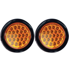 All Star Truck Parts] 4" Round LED Recessed Amber Strobe Light, 24 LED DOT/SAE Approved & Marked, Waterproof, Super Bright High Powered Strobe for Towing…