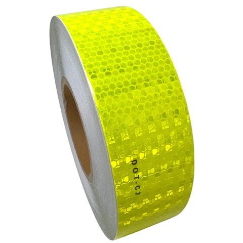 DOT Reflective Tape - DOT-C2 Conspiciuity Tape - COMMERCIAL ROLL - 2" inch x 150' FEET - Automobile Car Truck Boat Trailer Semi Truck Bus RED/WHITE/YELLOW/FLOURESCENT YELLOW GREEN