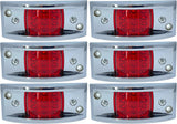 Amber/Red Rectangular 4-4/5" Armored-Style Clearance Side Marker Light Chrome 12LED, Rectangle Led Trailer Clearance Lights, Surface Mount Led Lights