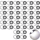 [ALL STAR TRUCK PARTS] 3/4" Round 3-Led White/Red/Amber Marker lights 2 wire Clearance Lights Black Rubber Grommet Mount Replacement for Jeep Spider Fender Marker Lights Sealed