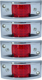 Amber/Red Rectangular 4-4/5" Armored-Style Clearance Side Marker Light Chrome 12LED, Rectangle Led Trailer Clearance Lights, Surface Mount Led Lights