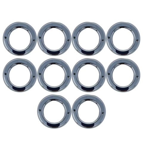 All Star Truck Parts] [10x 2" Inch Round Chrome Bezel Grommet for Vehicle Lights Side Marker Stop Turn Tail Light Covers Rings for Truck Trailer Kenworth Peterbilt 10pcs