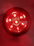 4" Inch 7 LED Round Stop/Backup/Reverse Truck Trailer Tail Light Kit w. Grommet & Pigtail