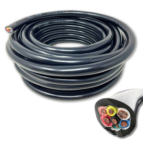 Heavy Duty 14/12/10AWG Multi Guage 7 Way CCA Conductor Wire RV Trailer Tow Campers Cable Cord Insulated Stranded Copper Clad Aluminum Conductor Color Coded DOT SAE Approved 14/4 10/2 12/1 100 FT ROLL