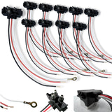 3 Wire Plug Truck Trailer Light Plug Molded 3 Prong Pigtail Harness Connector Right Angle for Stop Turn Tail Reverse Brake Backup for Sealed 4" Round 6' Oval Light 12V Red White Black Wires 16AWG 11"