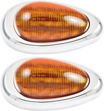 [ALL STAR TRUCK PARTS] Pair (Qty 2) 6" Amber Sleeper Cab LED Side Marker/Turn Led Light Clearance For Freightliner Century/Columbia Surface Mount 15LED, Amber Oval Side Marker and Turn Signal Sealed