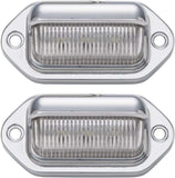 2pc LED License Plate Light [SAE/DOT Certified] [Waterproof] [Heavy Duty] Convenience LED Courtesy Light for Trailers, RV, Trucks & Boats License Tags - Chrome Housing, 6 LED's in each light!