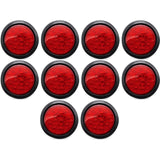 All Star Truck Parts] 4" Inch White Red Amber 12 LED Round Stop/Turn/Tail/Reverse/Backup/Mid Turn/Signal Trailer Light Kit with 3 wire Pigtail Plug & Grommet