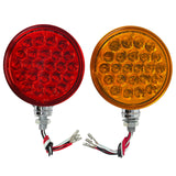 All Star Truck Parts] 2pc Amber/Red 48 LED Round Double Face Stud Mount Pedestal Fender Stop Turn Tail Light for Truck Trailer Peterbilt Freightliner Heavy Duty Mack Western Star. Left and Right Side