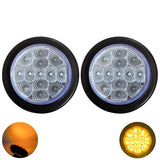 All Star Truck Parts 2x 2.5 Round Red/Amber Led Clearance Side Marker ID Lights Kit 13 LED Diodes Clear Lens Grommet Wire Pigtail Truck Utility Trailer RV Tractor Flush Mount Waterproof 12V Sealed