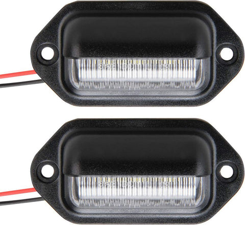 LED License Plate Tag Light or Convenience Courtesy Door Step Lamp - 12v for Truck Trailer Rv Aircraft - One Pair (Two Lights)