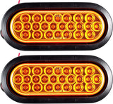 All Star Truck Parts [Red/White/Amber 6" Oval 24 LED Trailer Tail Light Kit [DOT Certified] [with Grommets & Plugs] [IP67 Waterproof] Stop Brake Turn Reverse Back Up Headache Rack Backrack Flatbed RV