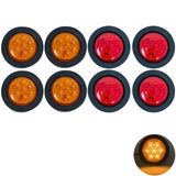 2" Amber/Red Round Trailer 7 LED Clearance Marker Lights [DOT FMVSS 108] [SAE P2] [Reflector Lens] [Grommet] [Flush-Mount] [Waterproof IP67] Marker Clearance Lights for Trailer Truck…