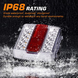 26 LED Magnetic Trailer Light Kit 2PCS LED Trailer Light Universal Running Brake Turn License Light IP68 Waterproof Adsorbed Magnet 24ft Cable 7-pin 5-pin Plug Red Clear Lens