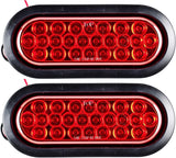 All Star Truck Parts [Red/White/Amber 6" Oval 24 LED Trailer Tail Light Kit [DOT Certified] [with Grommets & Plugs] [IP67 Waterproof] Stop Brake Turn Reverse Back Up Headache Rack Backrack Flatbed RV