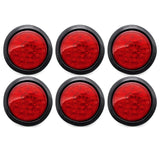 [ALL STAR TRUCK PARTS] 4" Inch White Red Amber 12 LED Round Stop/Turn/Tail/Reverse/Backup/Mid Turn/Signal Trailer Light Kit with 3 wire Pigtail Plug & Grommet