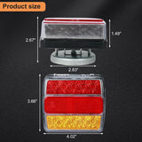 ALL STAR TRUCK PARTS 26 LED Magnetic Trailer Light Kit 2PCS LED Trailer Light Universal Running Brake Turn License Light IP68 Waterproof Adsorbed Magnet 24ft Cable 7-pin 5-pin Plug Red Clear Lens