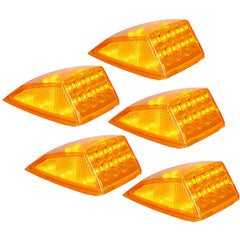 All Star Truck Parts] 5x Super Bright Amber Yellow 17 LED Cab Marker Top Clearance Roof Lights Assembly Replacement For Semi Truck Trailer Kenworth Peterbilt Freightliner Mack Volvo International DOT