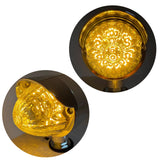 All Star Truck Parts 2x 18 LED Amber Chrome Single Face Auxiliary Watermelon Lights with Visor Pedestal Lights Single Face Pedestal Utility Turn Signal Marker Lights Single Stud 3.5" Round- Clear Lens