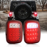 All Star Truck Parts] DOT Compliant 16 LED Jeep style Universal Tail Brake Turn Stop Back up Lights for Truck Trailer Boat Jeep etc,12V Stud Mounted Lamps,Pack of 2