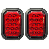 All Star Truck Parts 5x3 Red/White/Amber Rectangle 12 LED Stop/Turn/Tail Backup/Reverse/Signal Light Tow Truck Semi Trailer CM Flatbed Reading Postal Hitch RV Bus Grommet 3 Wire Pigtail Plug Kit