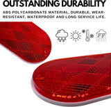 [ALL STAR TRUCK PARTS] Oval Reflectors Red/Amber Self Adhesive Or Drill Mount Quick Mount SAE 13 DOT