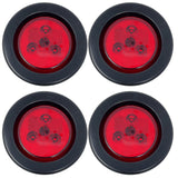 All Star Truck Parts] 2.5" Red/Amber 3 LED Round Side Marker Clearance Lights Grommet Flush Mount, Sealed Truck Trailer with Reflex Lens, IP67 Waterproof- Super Bright DOT SAE P2 FMVSS 180