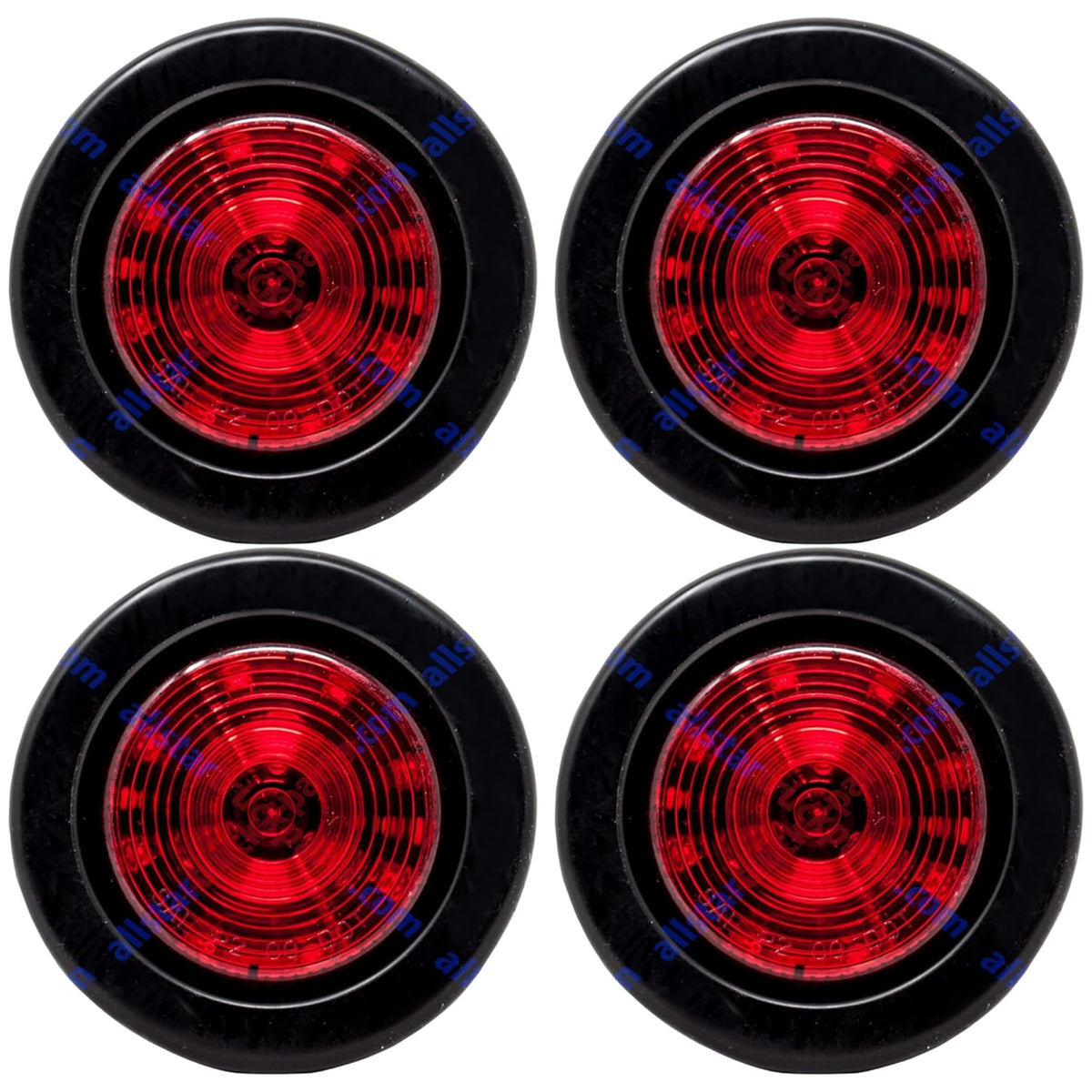 All Star Truck Parts] 2.5" Red/Amber 12 Led Round Side Marker Clearance Lights Grommet Flush Mount, Sealed Truck Trailer with Reflex Lens, IP67 Waterproof- Super Bright DOT SAE P2 FMVSS 180