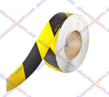 Waterproof Reflective Safety Tape Roll 1"/2" Yellow Black Striped Floor Marking Tape Hazard Caution Warning Tape Auto Truck Self-Adhesive Safety Sticker Strips for Wall Factory Trailer