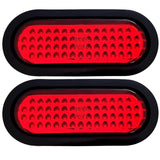 6" Inch Amber/Red/White Oval 56 LED Stop Turn Tail Turn Signal Reverse Backup Trailer Light Rubber Grommet 3-Wire Trailer Plug. DOT/SAE Approved Waterproof High Intensity LED's