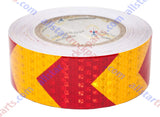 [ALL STAR TRUCK PARTS] Yellow Red Arrow Reflective Tape, 2" Hazard Warning Tape Waterproof - High Intensity Reflector Conspicuity Safety Construction Strong Adhesive Crystal Lattice